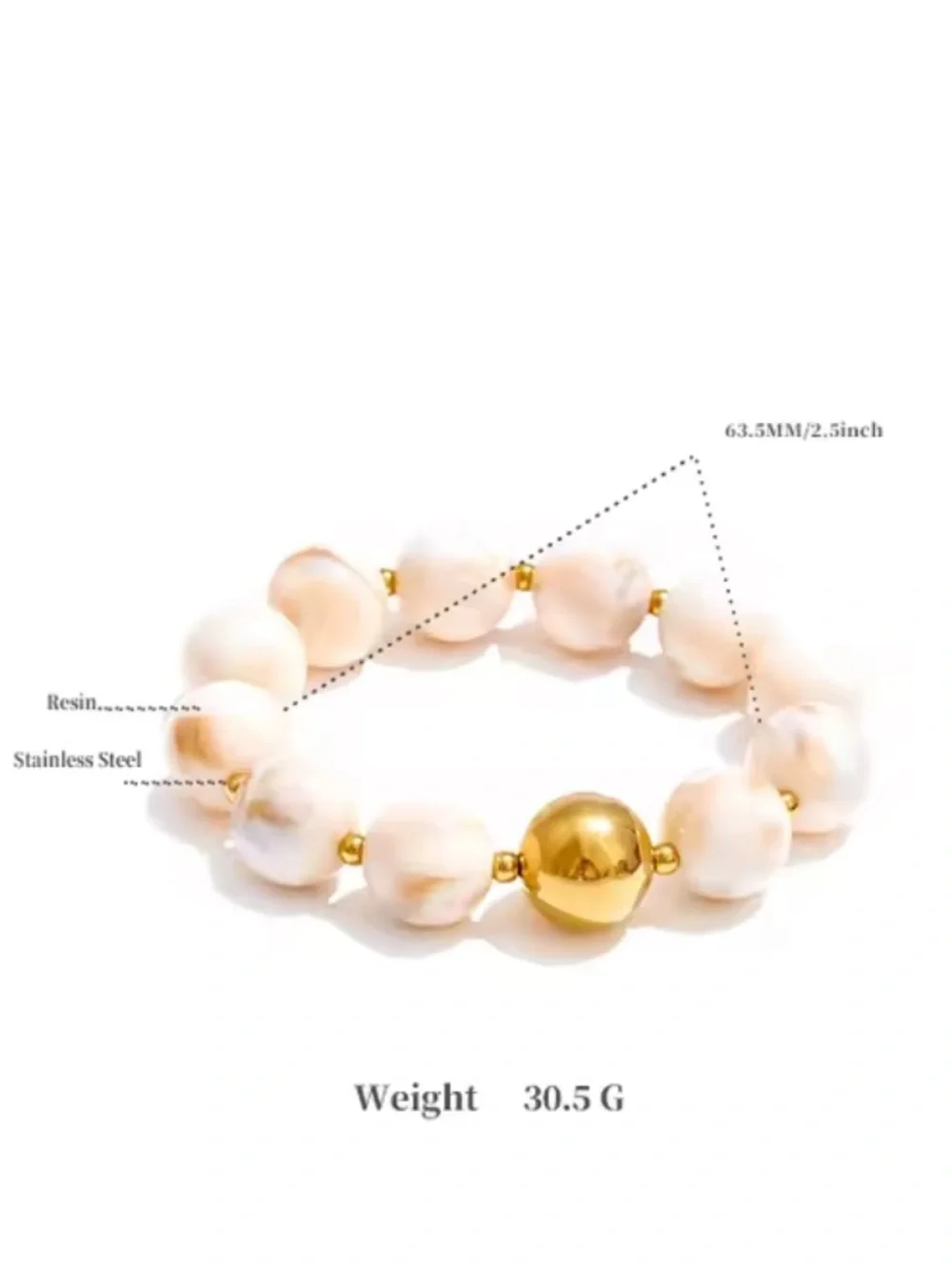 Green Beaded Stretch Bracelet with Gold Accent